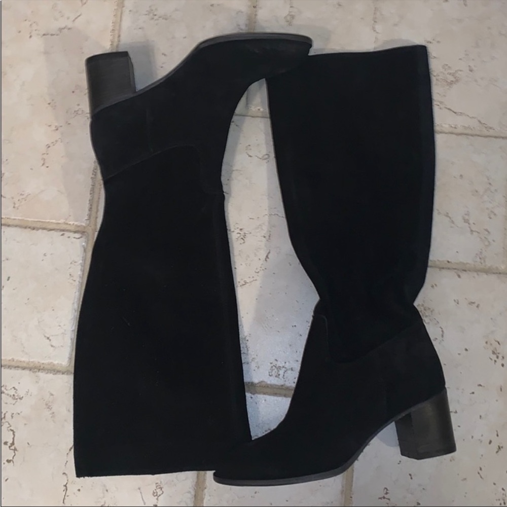 Free People Boots Cleo Slouch Suede Knee High Heeled Black Boots NIB US 9 EU 39 - Picture 8 of 14